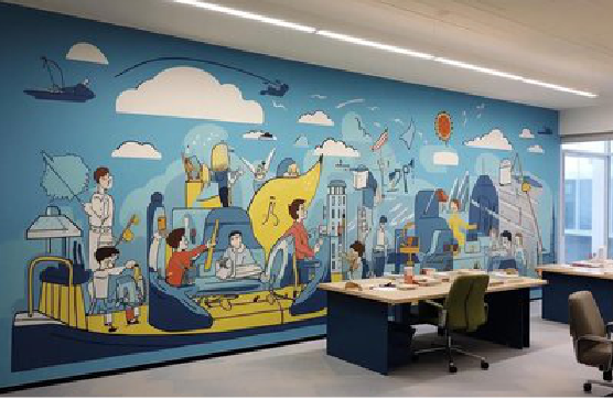 灌阳办公室墙绘的特点。